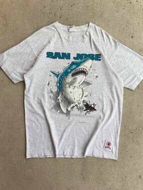 90s Vintage San Jose Sharks NHL Hockey Tee Shirt